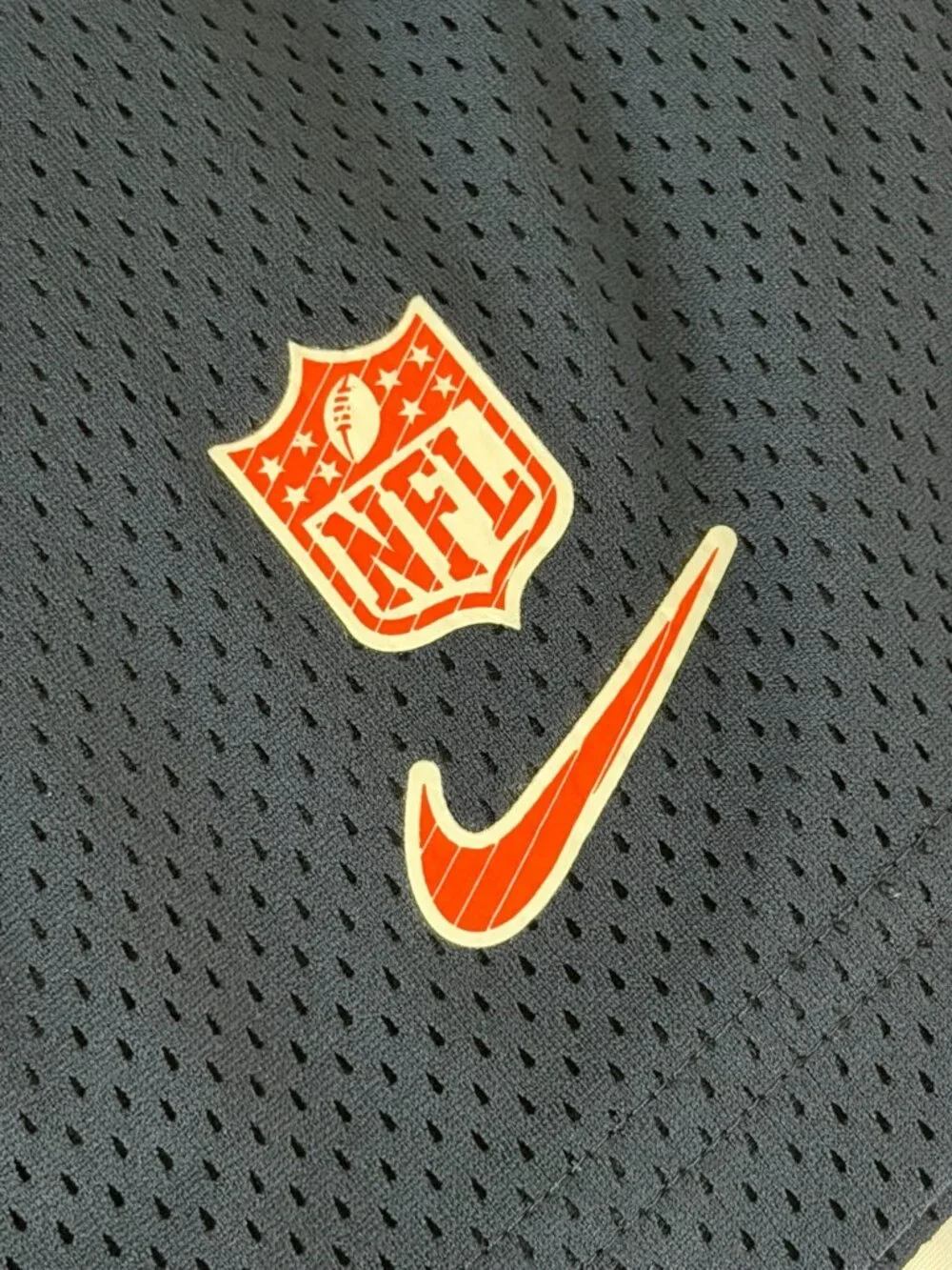 Nike Dri-FIT Denver Broncos NFL Mesh Training Shorts Navy Orange Men's Large